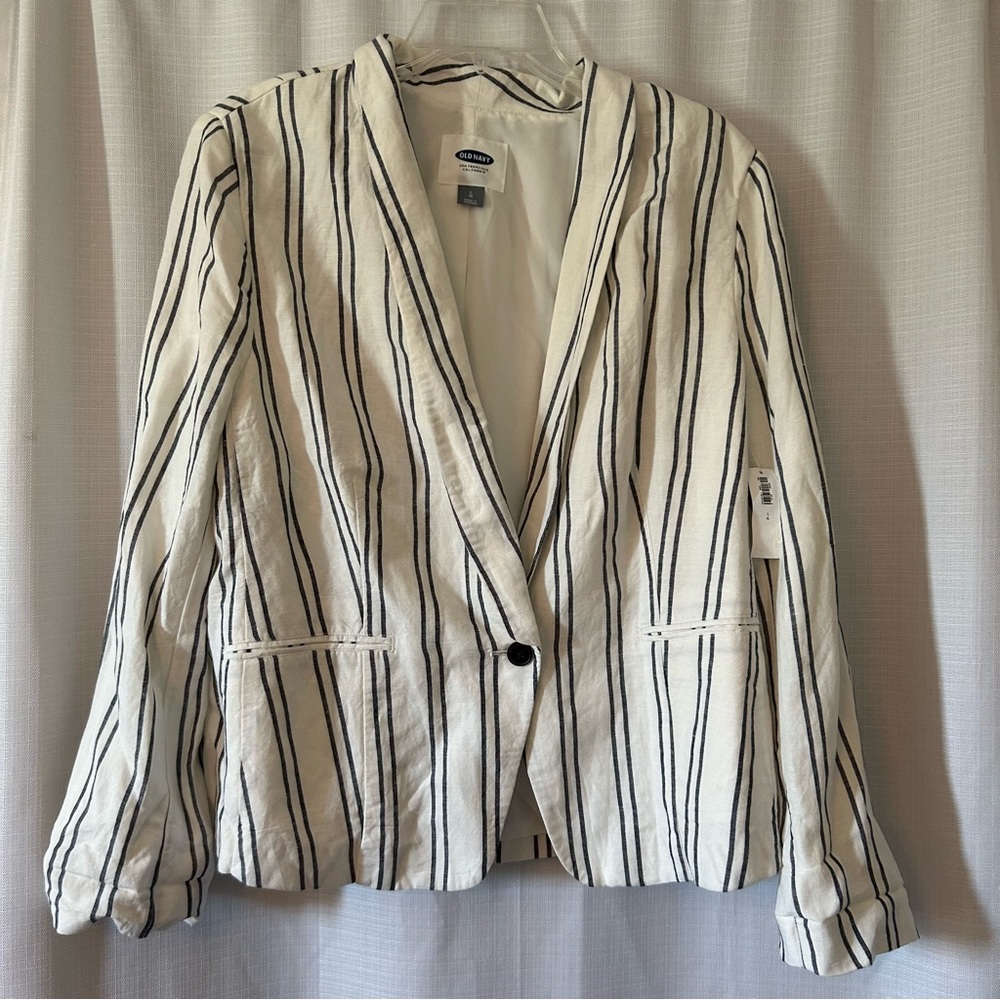 NWT - Navy & White Striped Blazer